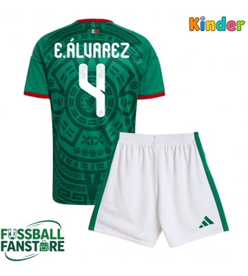 Mexiko Edson Alvarez #4 Replik Heimtrikot Kinder WM 2026 Kurzarm (+ Kurze Hosen)